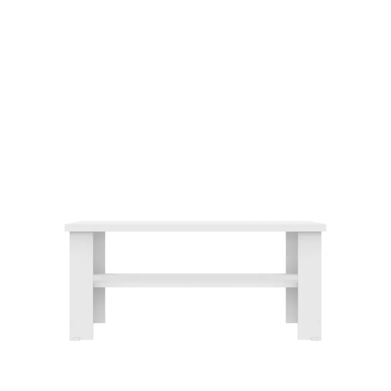 35" White Rectangular Coffee Table With Shelf By Homeroots No Minimum Order