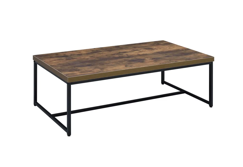 Secure Checkout 47" Black And Weathered Oak Manufactured Wood And Metal Rectangular Co