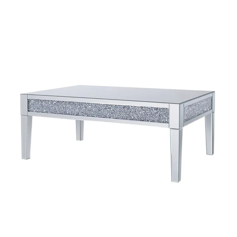 Hot Deal 48" Silver Mirrored Rectangular Mirrored Coffee Table By Homeroots