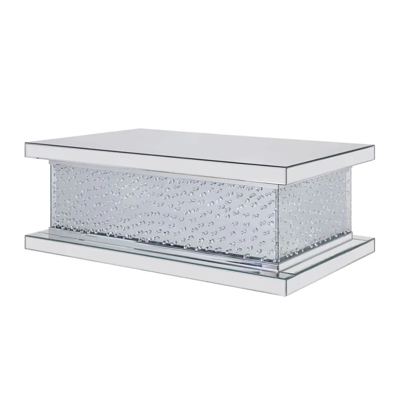 47" Silver Mirrored Rectangular Mirrored Coffee Table By Homeroots Certified