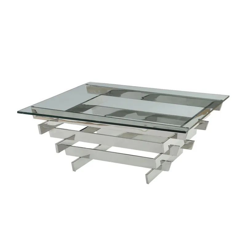 In Demand 41" Chrome And Clear Glass Square Coffee Table By Homeroots