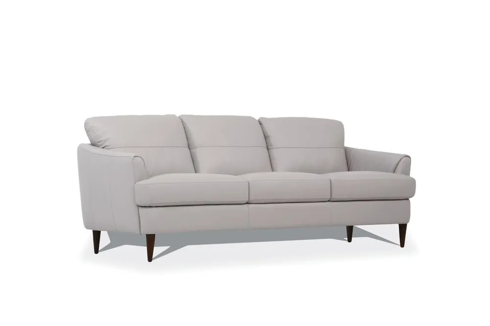 83" Pearl Gray Leather And Black Sofa By Homeroots Free Returns