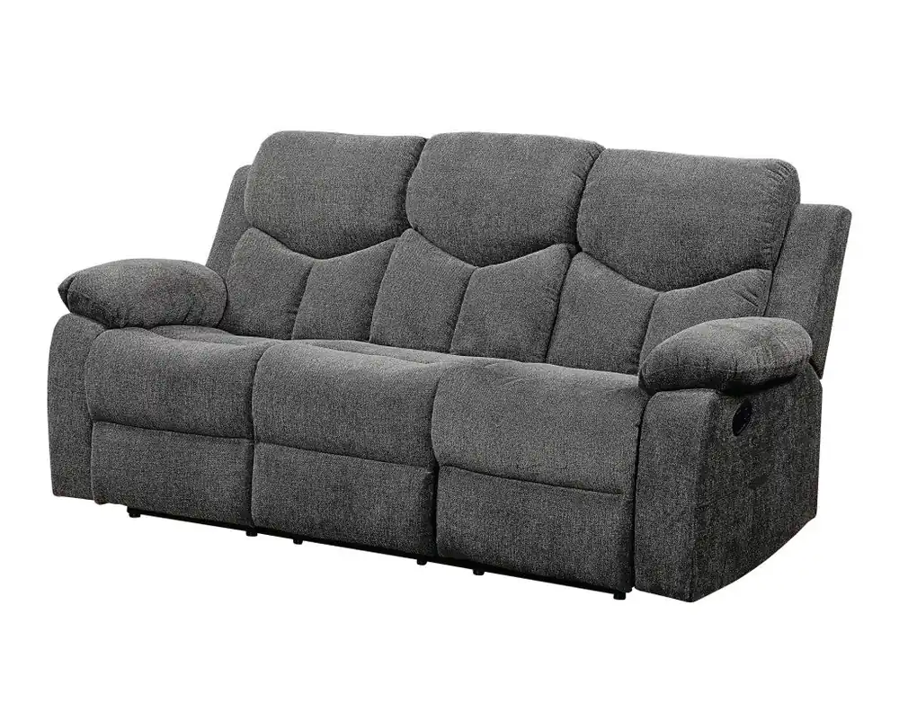 Free Delivery 82" Gray Chenille And Black Sofa By Homeroots