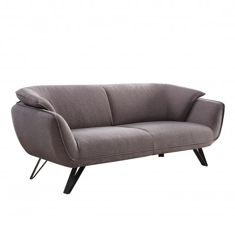 Don’t Miss Out 78" Gray Linen And Black Sofa By Homeroots