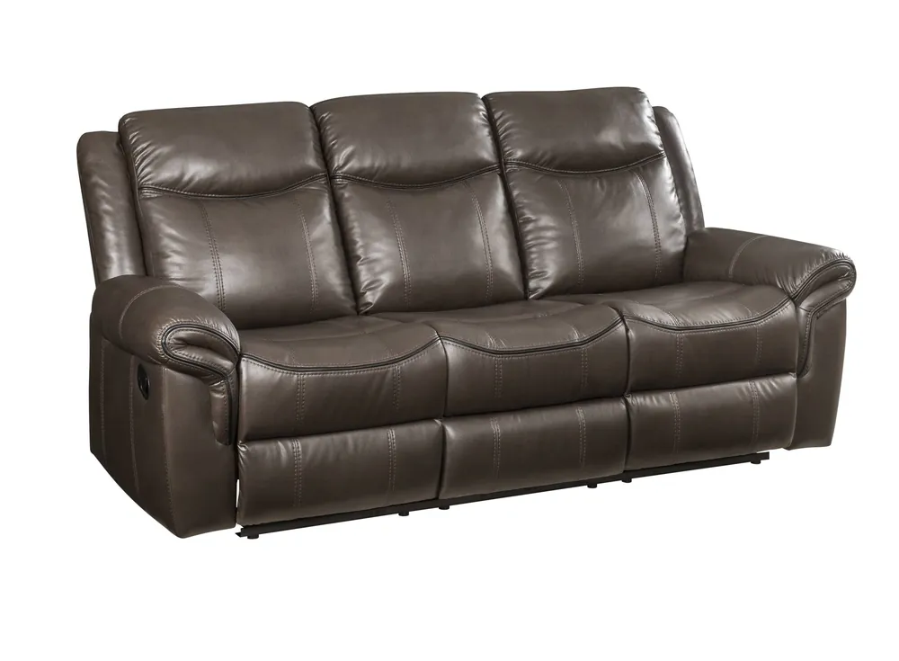 89" Brown Leatheraire And Black Usb Sofa By Homeroots Top Rated