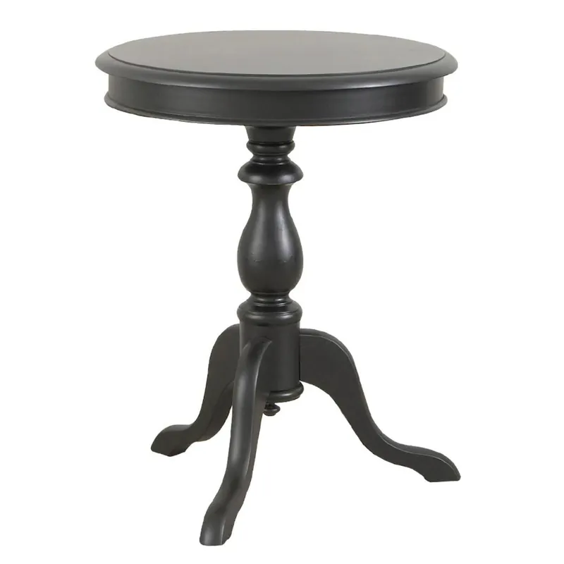 25" Black Manufactured Wood Round End Table By Homeroots Seasonal Sale