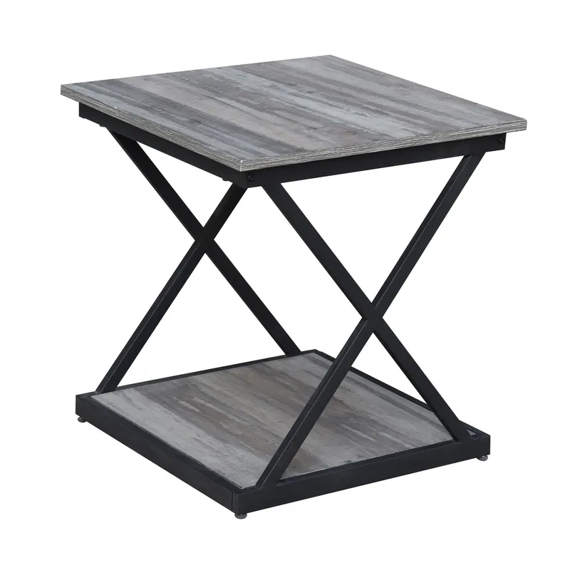 Latest 20" Black And Brown Manufactured Wood Square End Table By Homeroots