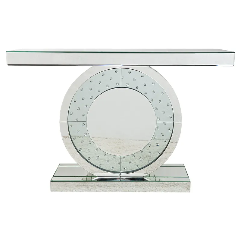 Reduced Price 47" Silver Mirrored Glass Pedestal Console Table By Homeroots