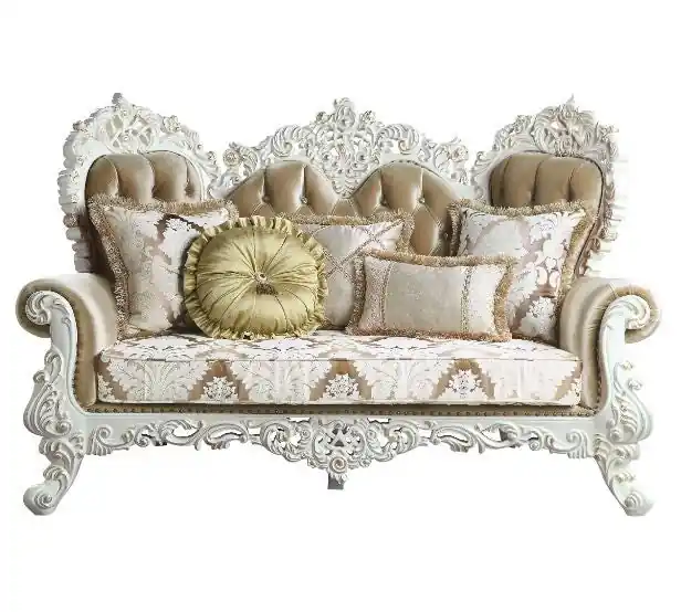 Buy Direct 78" Brown And White Love Seat And Toss Pillows By Homeroots