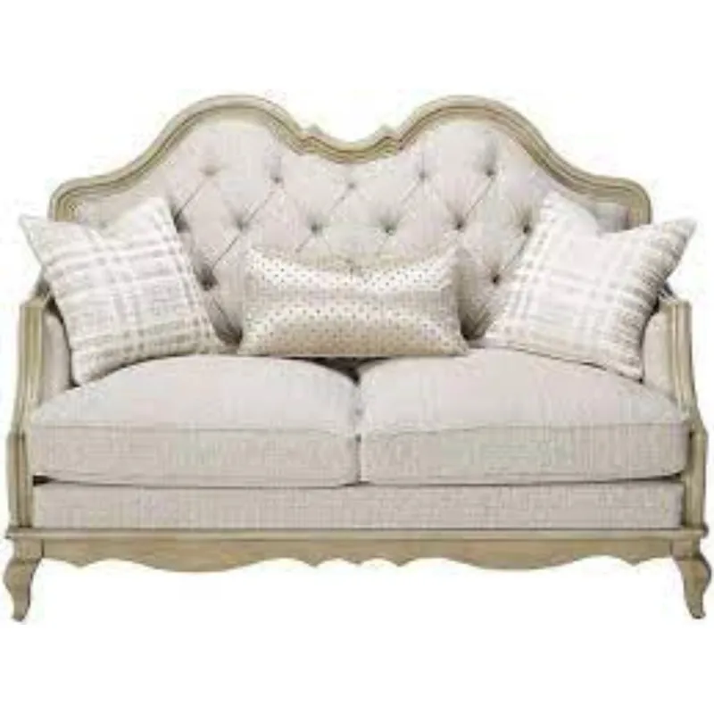 Hot Picks 70" Silver And Platinum Faux Leather Love Seat And Toss Pillows By Hom