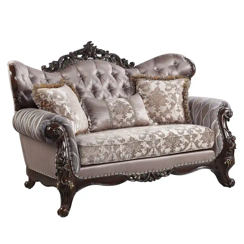 70" Pink And Brown Love Seat And Toss Pillows By Homeroots Next Day Delivery