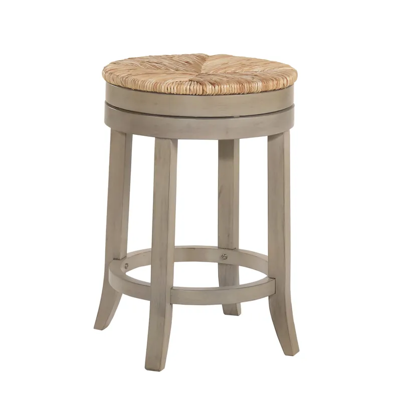 24" Natural And Gray Swivel Backless Counter Height Bar Chair With Foo Editor’s Pick