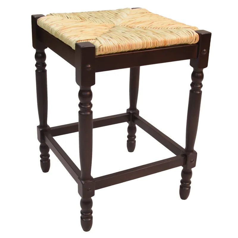 In Demand 24" Natural And Espresso Backless Counter Height Bar Chair With Footre