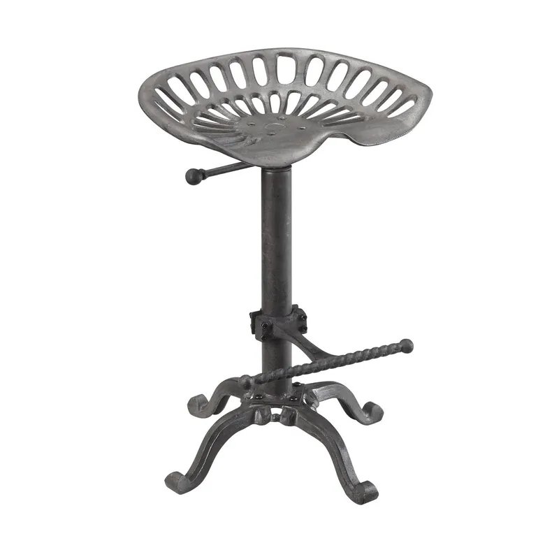 23" Gray Backless Adjustable Height Bar Chair With Footrest By Homeroo Special Offer