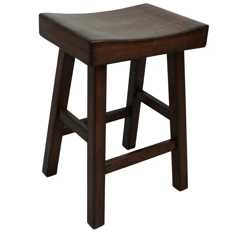 Certified 25" Espresso Backless Counter Height Bar Chair With Footrest By Homero