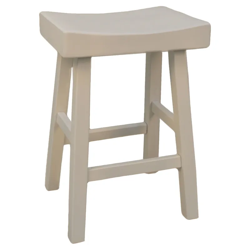 25" Antiqued White Backless Counter Height Bar Chair With Footrest By Special Discount