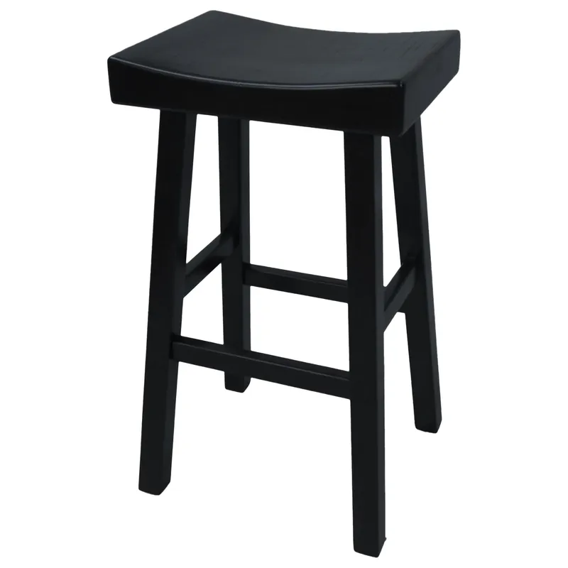Certified 30" Black Backless Bar Height Chair With Footrest By Homeroots