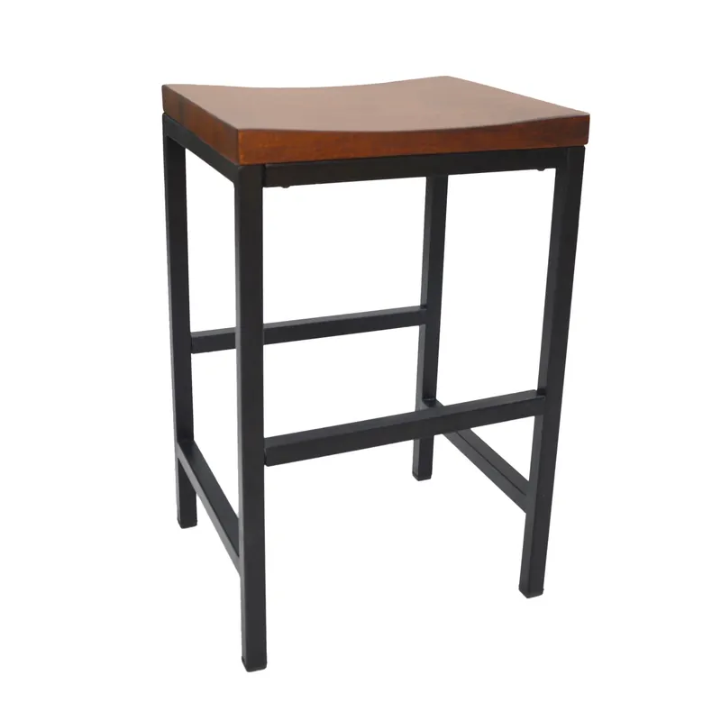Popular 24" Chestnut Brown and Black Backless Counter Height Bar Chair With Fo