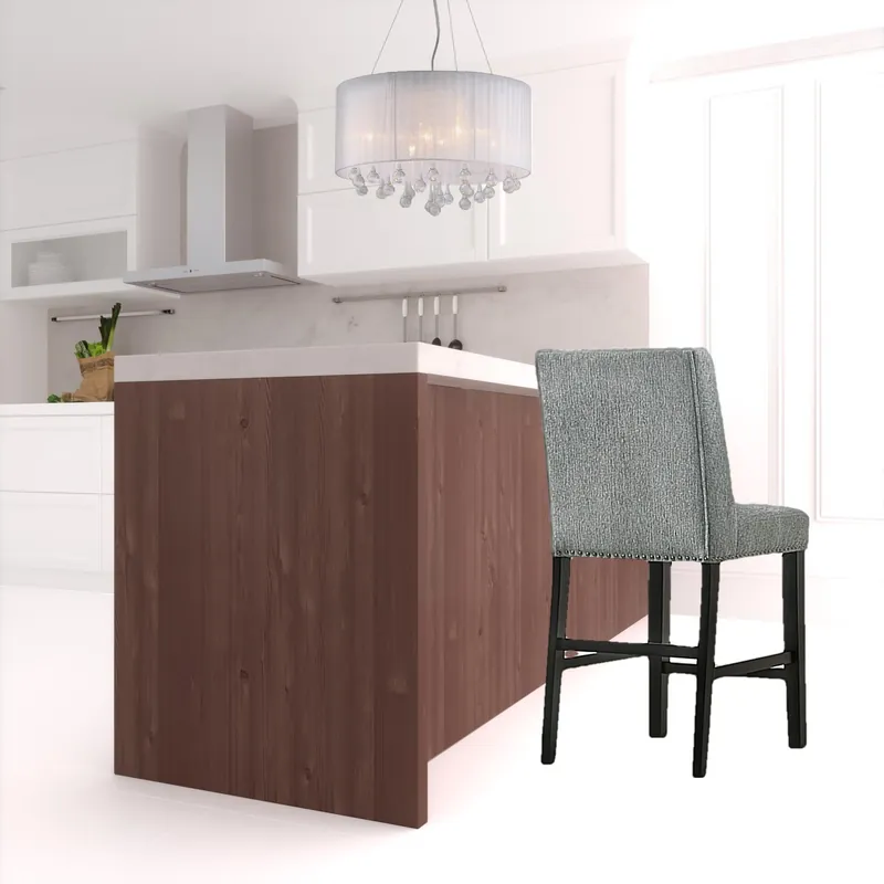 Save Now Set Of Two 42" Charcoal And Espresso Solid Wood Bar Chairs With Footre