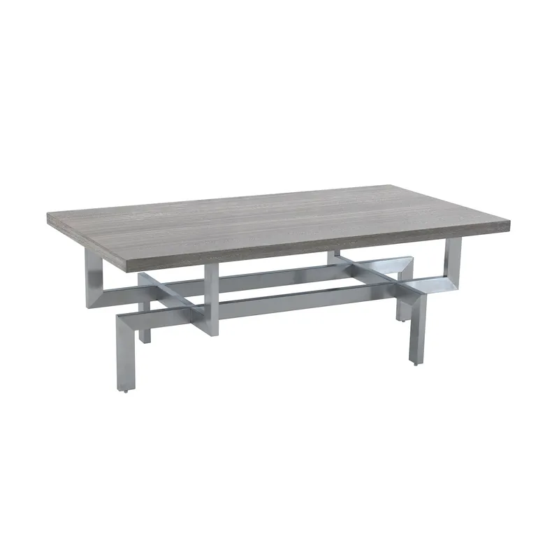 51" Grey And Silver Rectangular Coffee Table By Homeroots Worldwide Shipping
