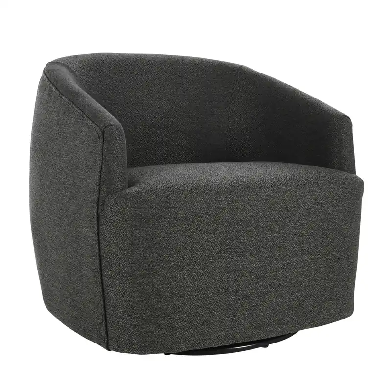 Express Delivery 29" Gray Polyester Swivel Side Chair By Homeroots