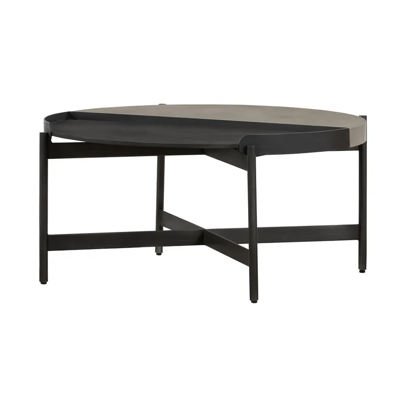 Editor’s Pick 32" Grey Concrete Round Coffee Table By Homeroots