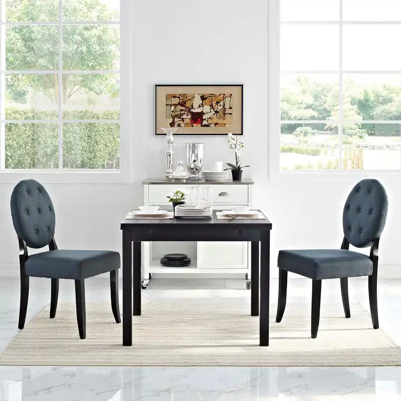 Viral Button Dining Side Chair Upholstered Fabric Set of 2 By Modway - EEI-3