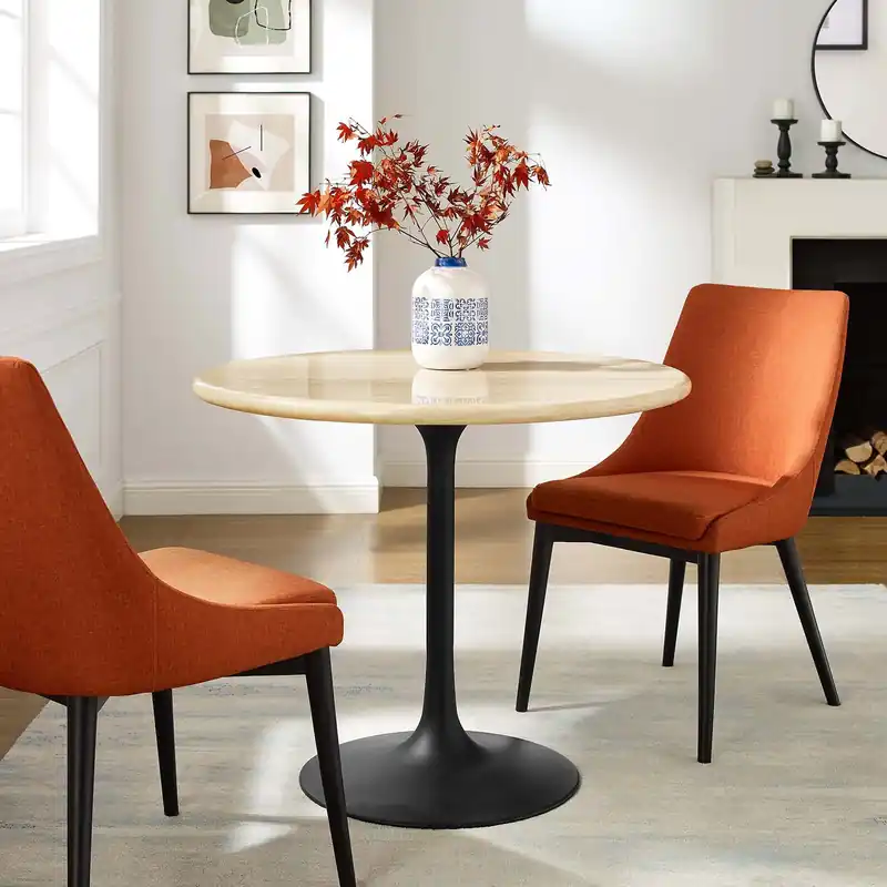 Lippa 36” Round Artificial Travertine Dining Table By Modway - EEI-675 Hot Deal