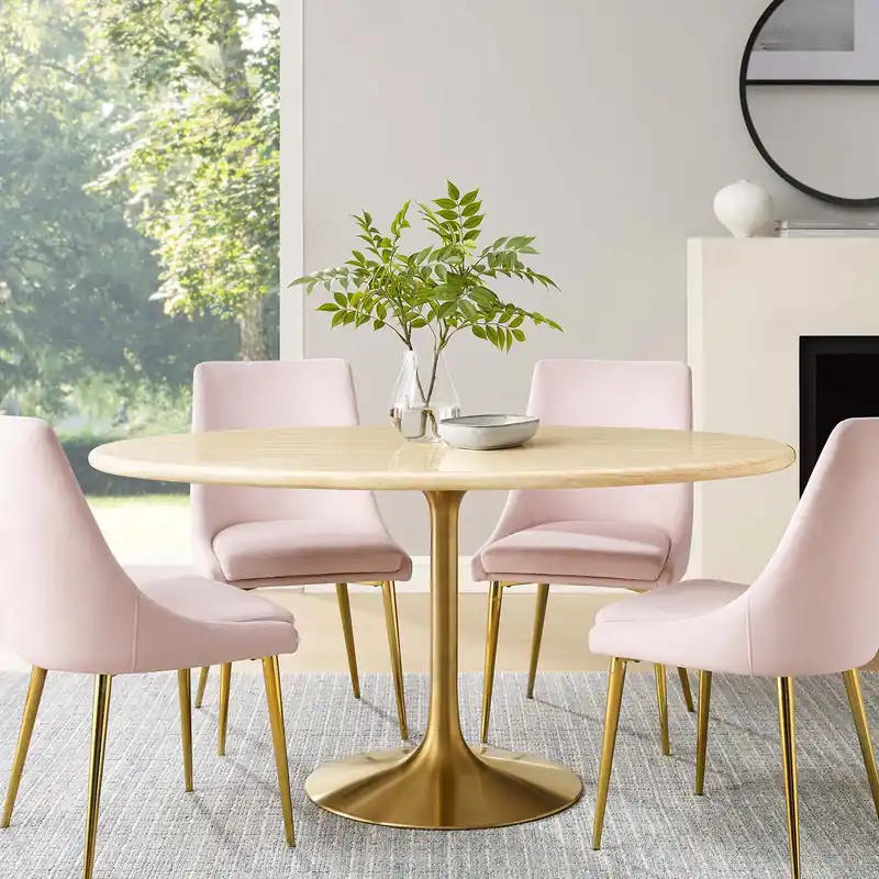 Lippa 60” Oval Artificial Travertine Dining Table By Modway - EEI-6759 Big Sale