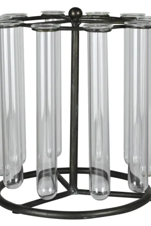 Archer Tube Floral Display, Glass & Metal By HomArt Wholesale