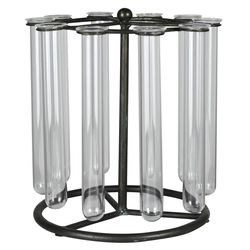 Archer Tube Floral Display, Glass & Metal By HomArt Wholesale