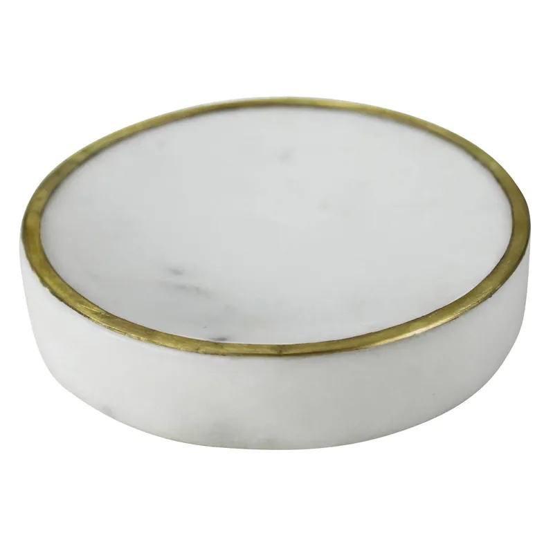 Loren Soap Dish, Marble & Brass Set Of 2 By HomArt Today Only