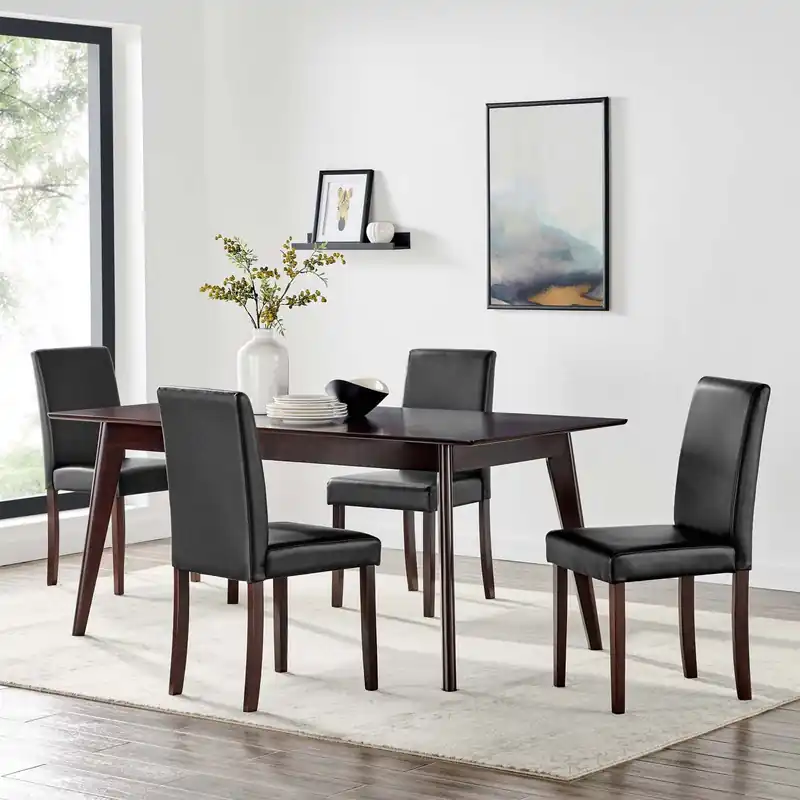 Prosper 5 Piece Faux Leather Dining Set By Modway - EEI-4187 Brand New