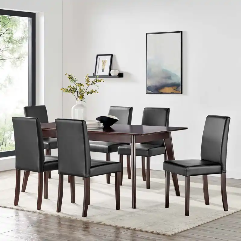 Special Offer Prosper 7 Piece Faux Leather Dining Set By Modway - EEI-4188