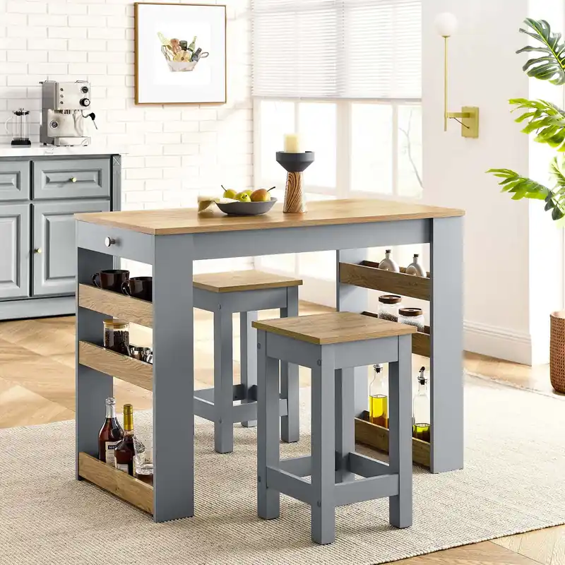 Galley 3-Piece Kitchen Island and Stool Set By Modway - EEI-6730 Same Day Shipping