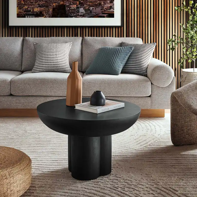 Caspian Round Concrete Coffee Table By Modway - EEI-6760 Shop Now