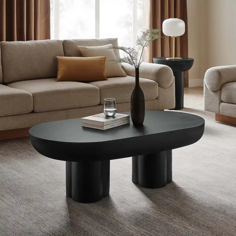 Caspian Oval Concrete Coffee Table By Modway - EEI-6763 Premium