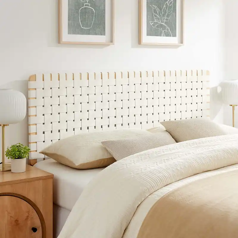 Top Rated Sparta Weave Queen Vegan Leather Headboard By Modway - MOD-7125