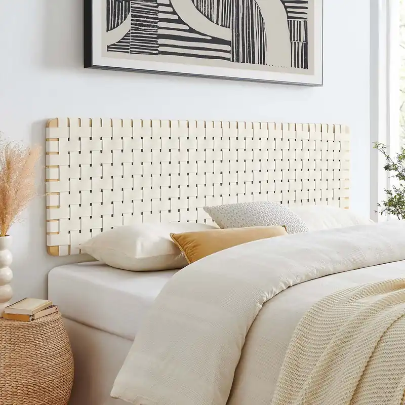 Sparta Weave Wall-Mount King Vegan Leather Headboard By Modway - MOD-7 Low Price