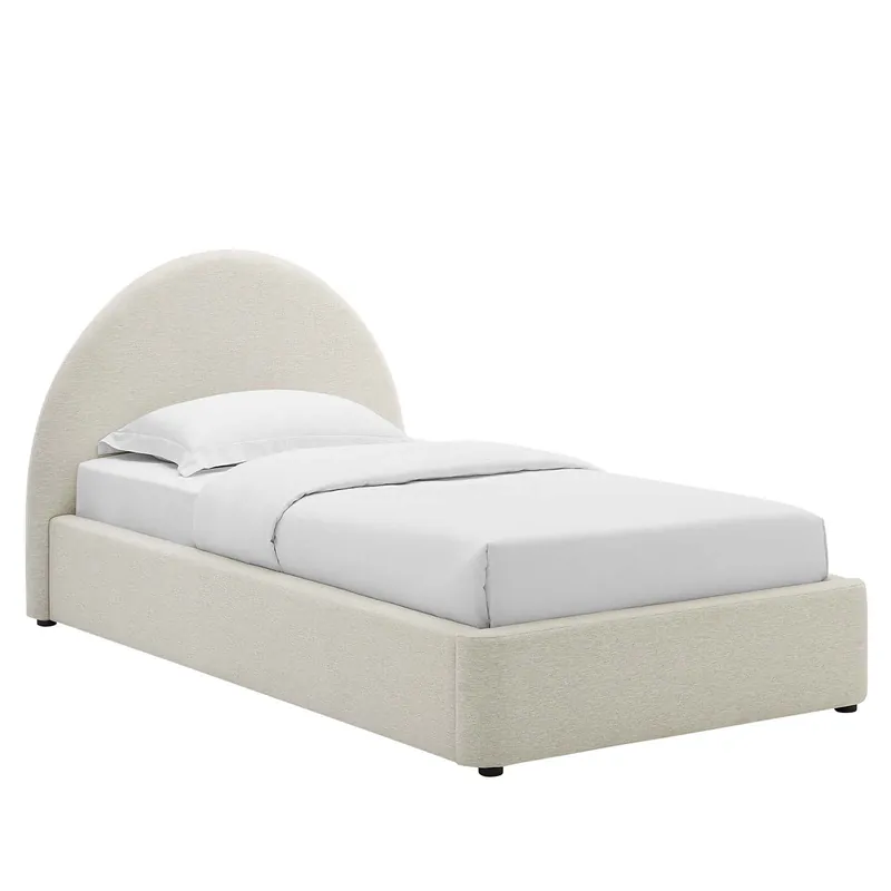 Express Delivery Resort Upholstered Fabric Arched Round Twin Platform Bed By Modway - M
