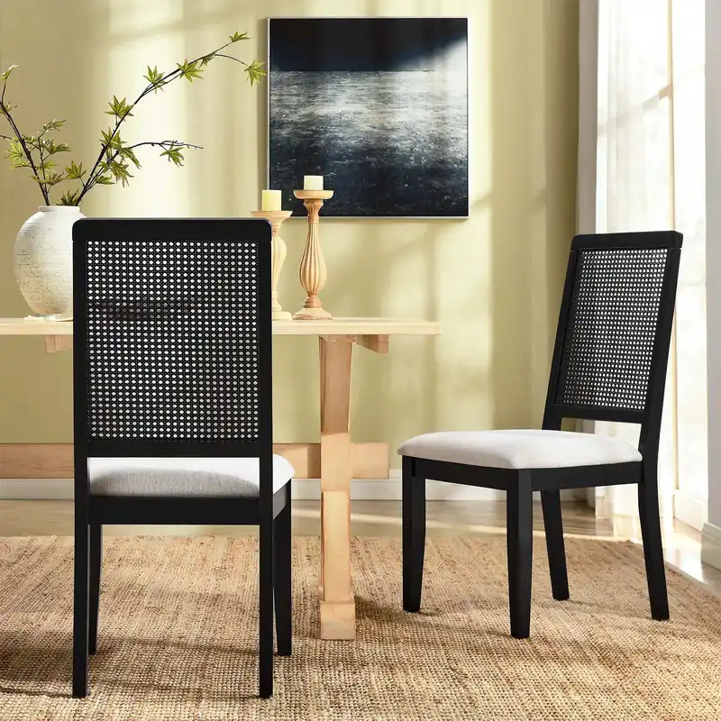 While Supplies Last Arlo Faux Rattan and Wood Dining Side Chairs - Set of 2 By Modway - EE