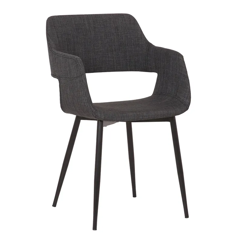 Fabric Upholstered Accent Chair with Wide Open Lower Back Design, Gray Fast Shipping
