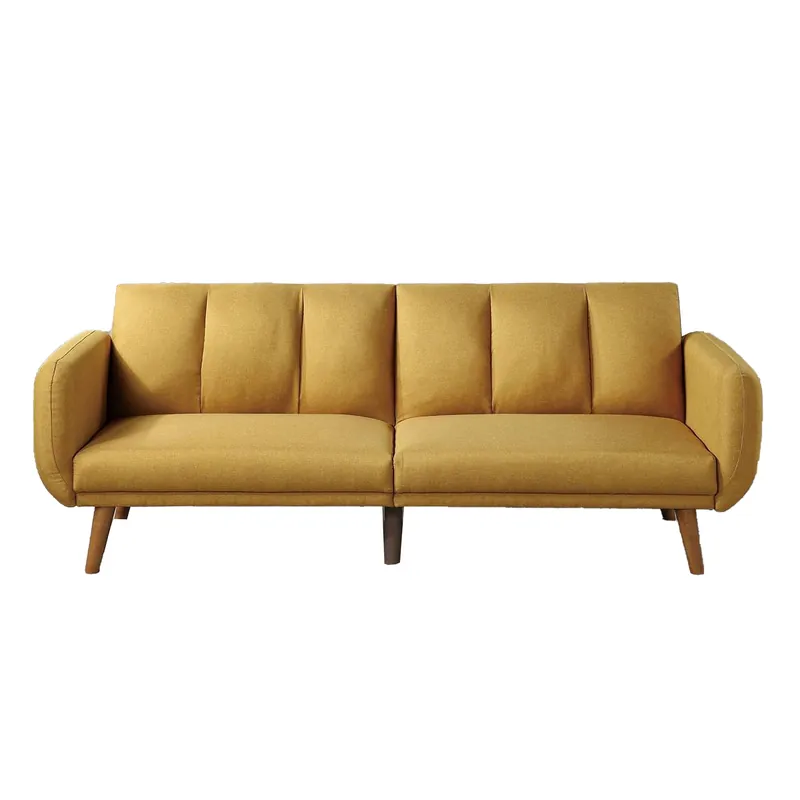 Adjustable Upholstered Sofa with Track Armrests and Angled Legs, Yello Professional Grade