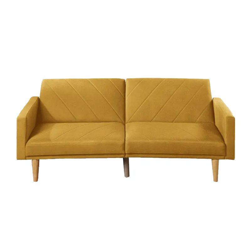 No Minimum Order Fabric Adjustable Sofa with Chevron Pattern and Splayed Legs, Yellow B