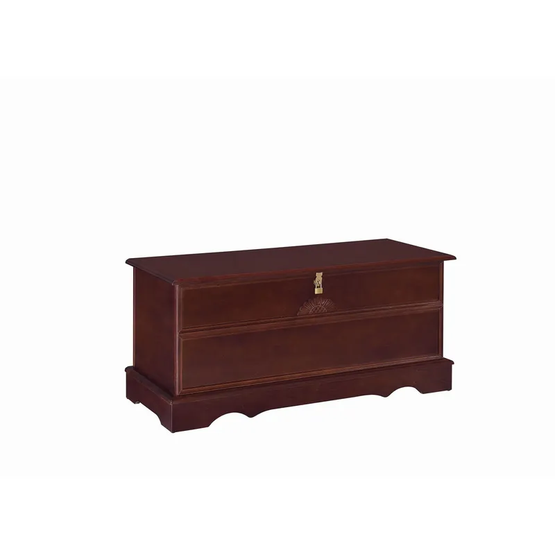 Clearance Traditional Style Lift Top Wooden Chest with Locking Lid, Dark Brown B