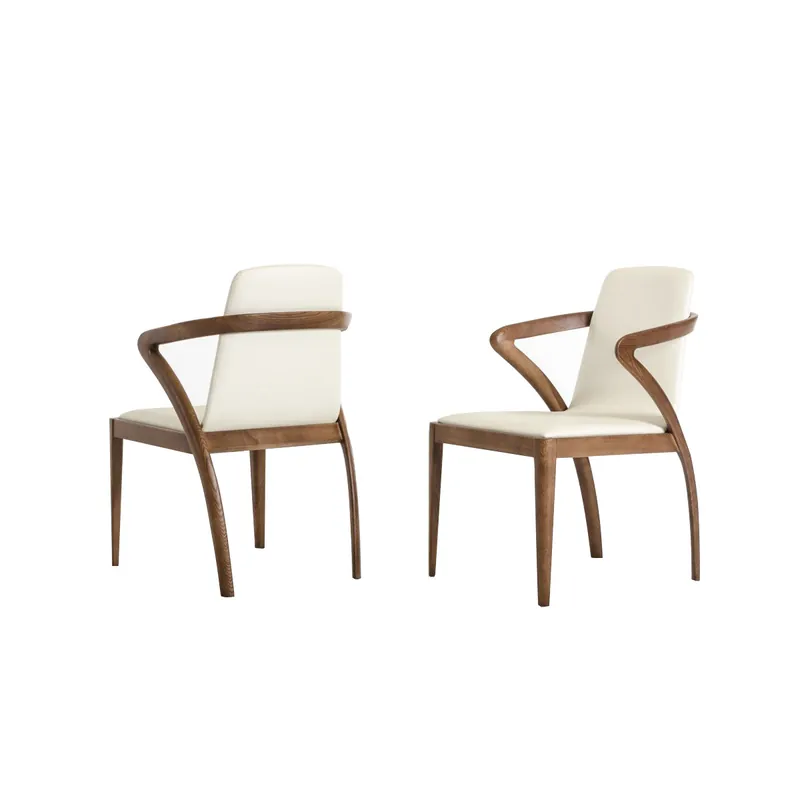 Order Now Leatherette Dining Chair with Long Tilted Back, Set of 2, Brown and Gr