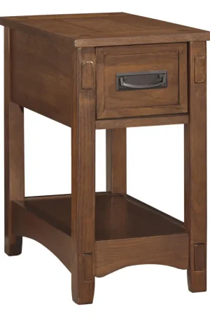 1 Drawer Chair Side End Table with Open Bottom Shelf, Brown By Benzara Hassle-Free Returns