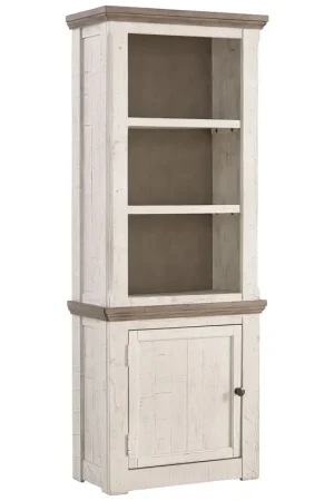 Wooden Left Pier Cabinet with 1 Door and 2 Shelves, Antique White and Shop Now