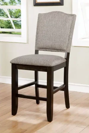 Worldwide Shipping Fabric Upholstered Wooden Counter Height Chair with Camelback, Pack of