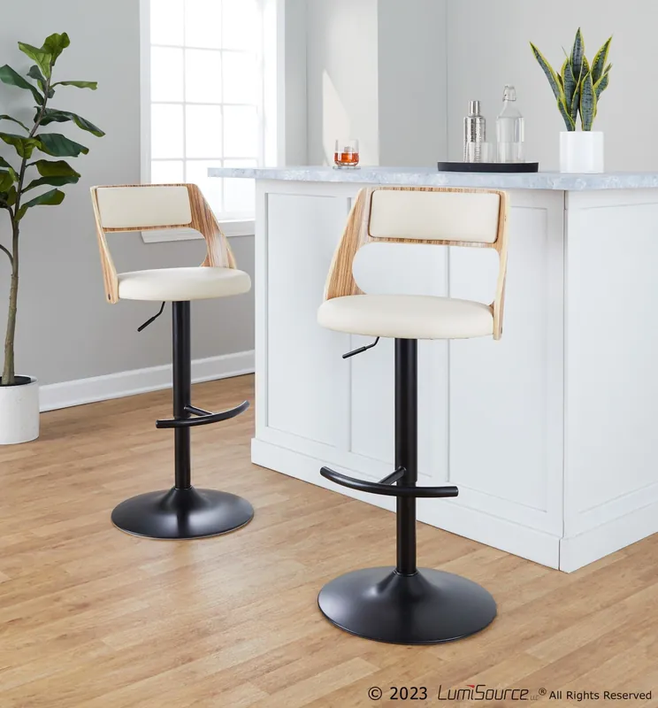 Cecina Adjustable Barstool - Set of 2 By LumiSource - BS-CECINAPU-RT2 Direct From Manufacturer